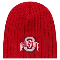 Infant New Era  Scarlet Ohio State Buckeyes Mini Fan Beanie