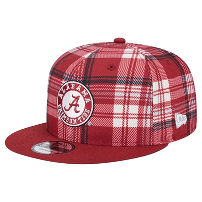 Men's New Era Crimson Alabama Crimson Tide Plaid 9FIFTY Snapback Hat