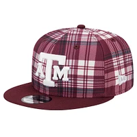 Men's New Era Maroon Texas A&M Aggies Plaid 9FIFTY Snapback Hat