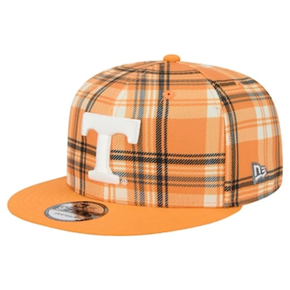 Men's New Era Tennessee Orange Tennessee Volunteers Plaid 9FIFTY Snapback Hat