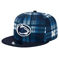 Men's New Era Navy Penn State Nittany Lions Plaid 9FIFTY Snapback Hat