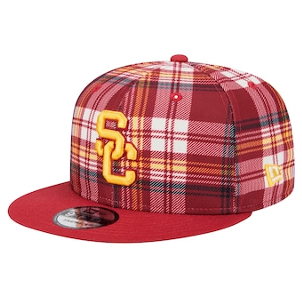 Men's New Era Crimson USC Trojans Plaid 9FIFTY Snapback Hat