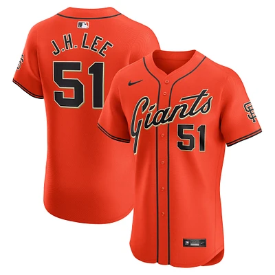 Men's Nike Jung Hoo Lee Orange San Francisco Giants Alternate Elite Jersey