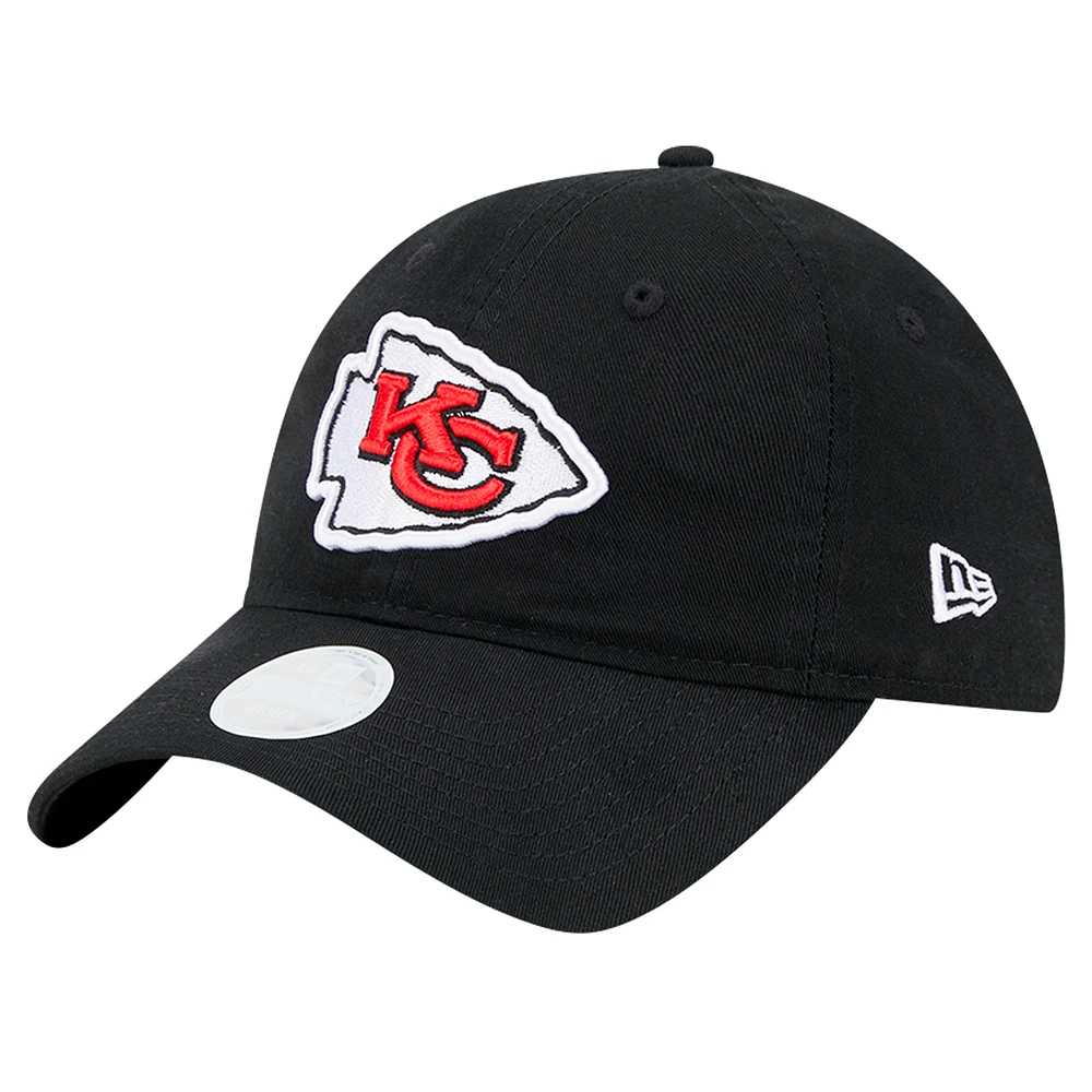 Women's New Era Black Kansas City Chiefs Secondary Team Color 9TWENTY Adjustable Hat