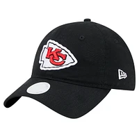 Women's New Era Black Kansas City Chiefs Secondary Team Color 9TWENTY Adjustable Hat