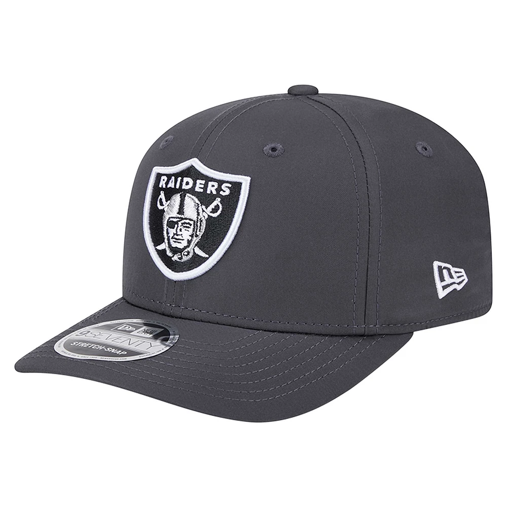 Men's New Era Graphite Las Vegas Raiders 9SEVENTY Stretch-Snap Hat