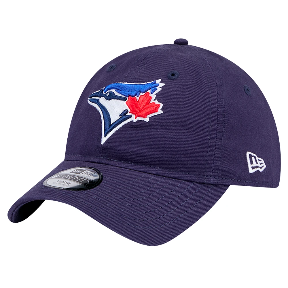 Youth New Era Navy Toronto Blue Jays 9TWENTY Adjustable Hat