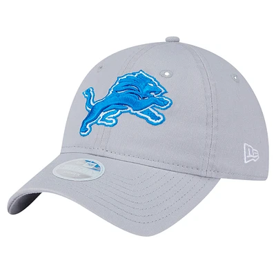 Women's New Era Gray Detroit Lions Secondary Team Color 9TWENTY Adjustable Hat