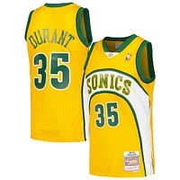 Men's Mitchell & Ness Kevin Durant Yellow Seattle SuperSonics  2007/08 Hardwood Classics Swingman Throwback Jersey