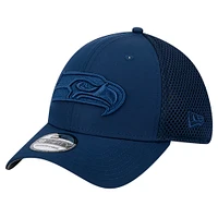 Men's New Era College Navy Seattle Seahawks Active Team Tone 39THIRTY Flex Hat