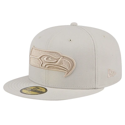 Men's New Era Stone Seattle Seahawks Color Pack 59FIFTY Fitted Hat