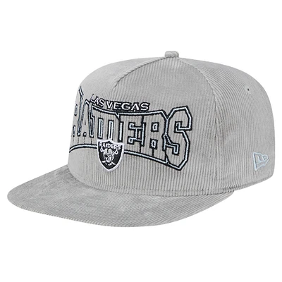 Men's New Era Gray Las Vegas Raiders Throwback Corded Golfer Snapback Hat