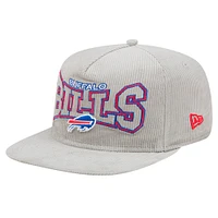 Men's New Era Gray Buffalo Bills Throwback Corded Golfer Snapback Hat