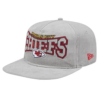 Men's New Era Gray Kansas City Chiefs Throwback Corded Golfer Snapback Hat