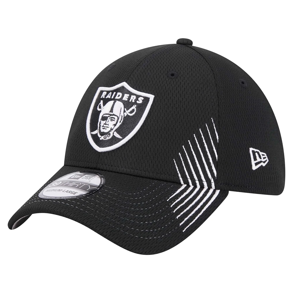 Men's New Era Black Las Vegas Raiders Sport Night Active 39THIRTY Flex Hat