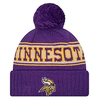 Men's New Era Purple Minnesota Vikings Retro Cuffed Knit Hat with Pom