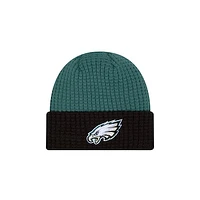 Men's New Era Midnight Green Philadelphia Eagles Waffled Cuffed Knit Hat