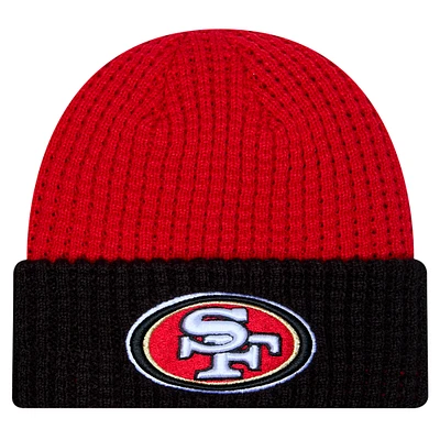 Men's New Era Scarlet San Francisco 49ers Waffled Cuffed Knit Hat