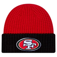 Men's New Era Scarlet San Francisco 49ers Waffled Cuffed Knit Hat