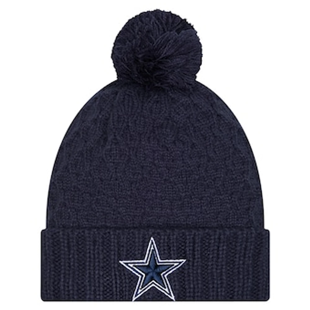 Women's New Era Navy Dallas Cowboys Active Chunky Cuffed Knit Hat with Pom