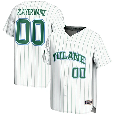 Men's GameDay Greats White Tulane Green Wave NIL Pick-A-Player Lightweight Baseball Jersey