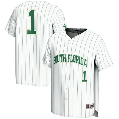 Men's GameDay Greats #1 White South Florida Bulls Lightweight Baseball Fashion Jersey