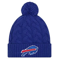 Women's New Era  Royal Buffalo Bills Cable Cuffed Knit Hat with Pom