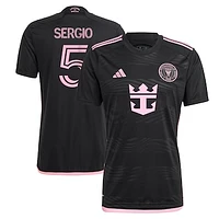 Men's adidas Sergio Busquets Black Inter Miami CF 2024 La Noche Replica Player Jersey