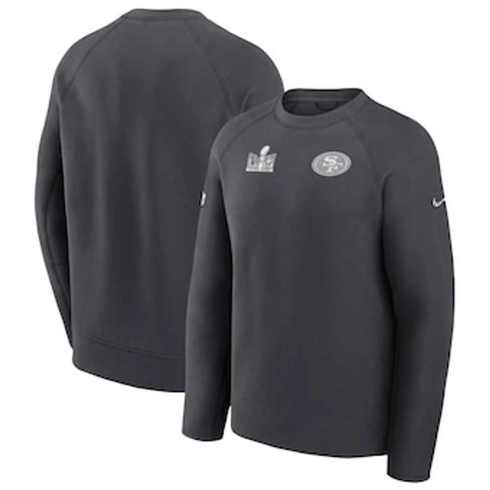 Men's Nike  Anthracite San Francisco 49ers Super Bowl LVIII Opening Night Tech Fleece Pullover Sweatshirt