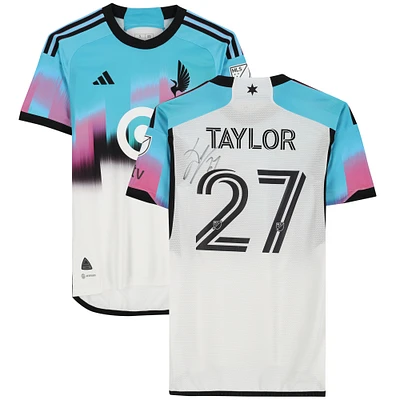 DJ Taylor Minnesota United FC Autographed Match-Used #27 Blue Jersey from the 2023 MLS Season