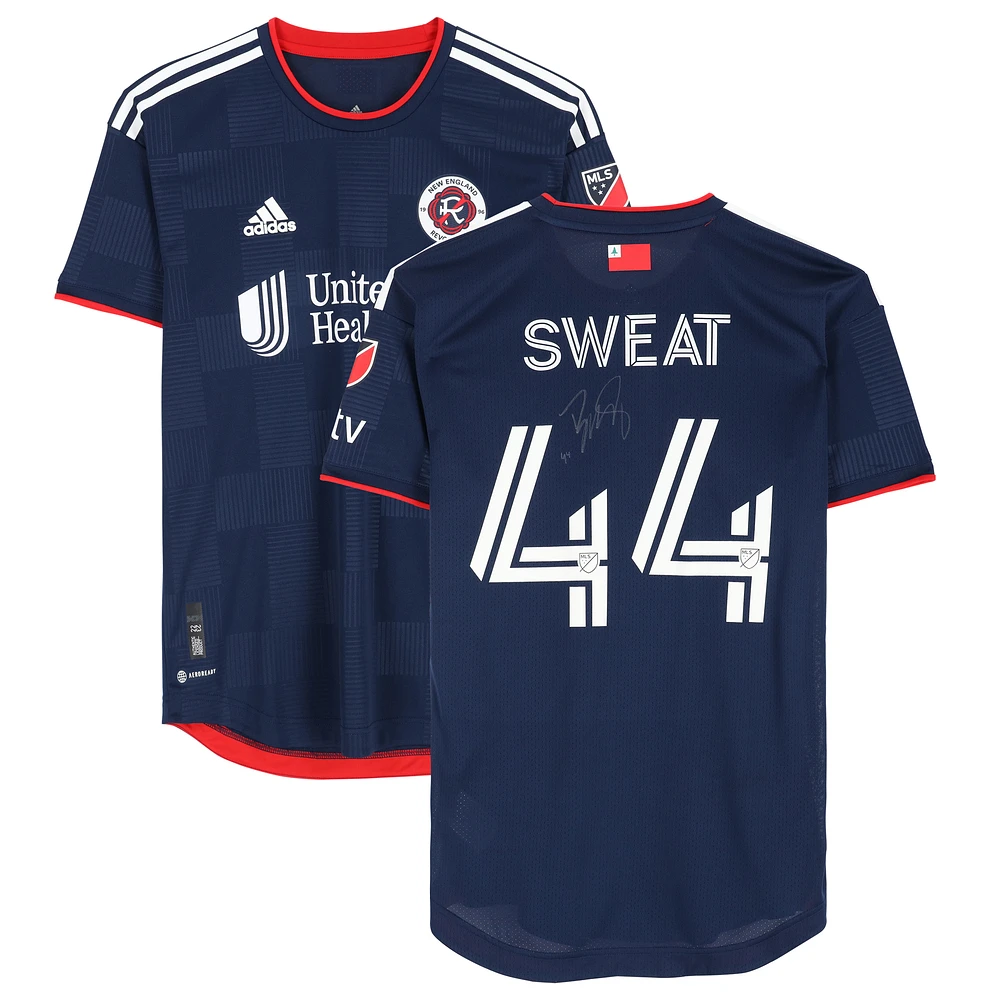 Ben Sweat New England Revolution Autographed Match-Used #44 Navy Jersey from the 2023 MLS Season