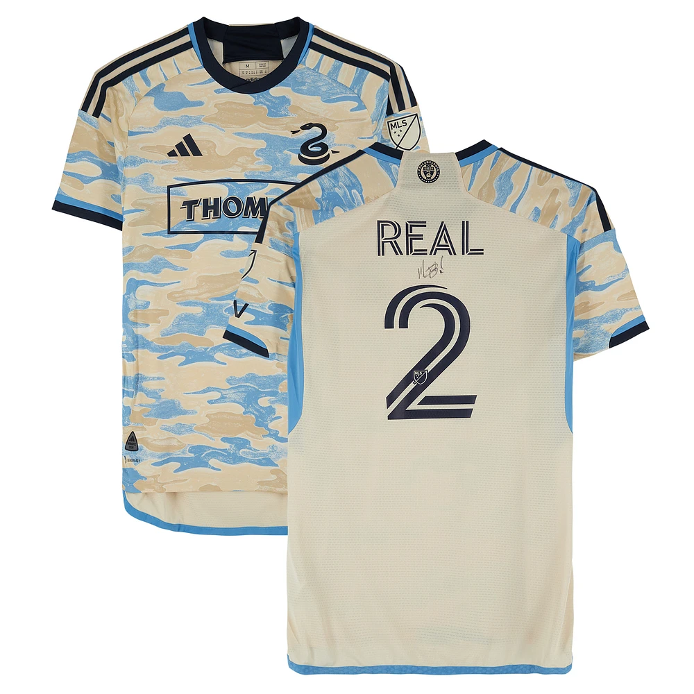 Matthew Real Philadelphia Union Autographed Match-Used #2 Tan Jersey from the 2023 MLS Season