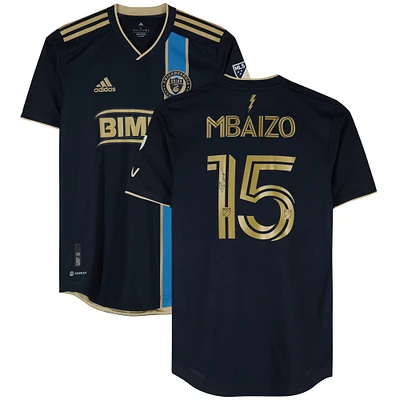 Olivier Mbaizo Philadelphia Union Autographed Match-Used #15 Navy Jersey from the 2023 MLS Season