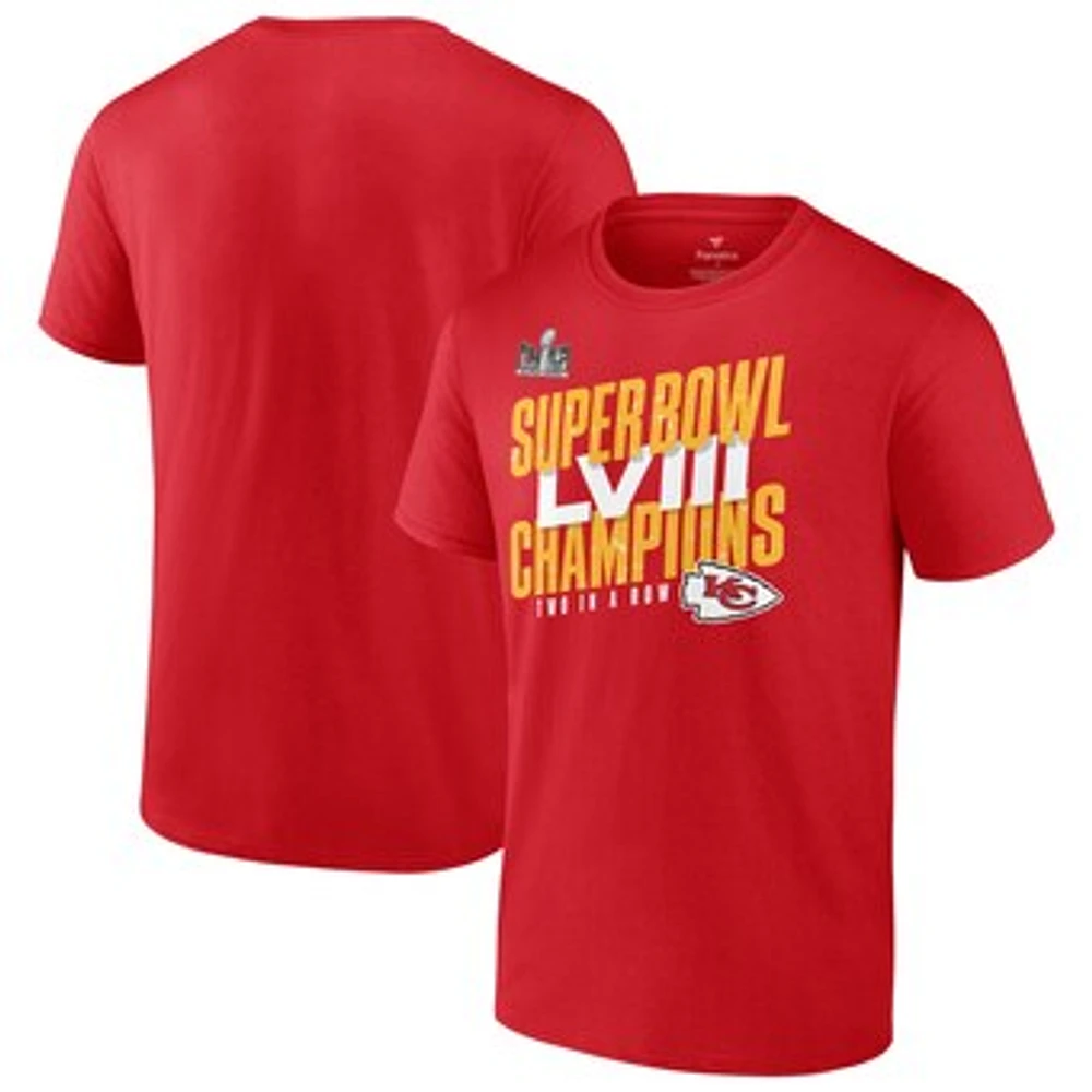 Men's Fanatics Red Kansas City Chiefs Super Bowl LVIII Champions Iconic Victory T-Shirt