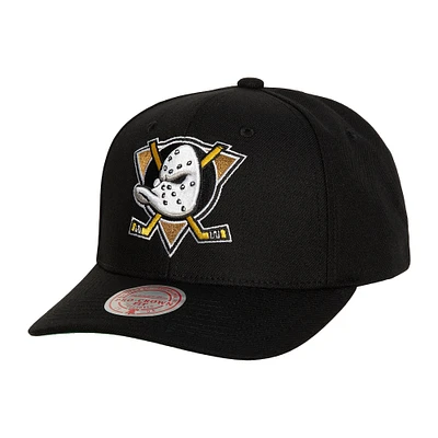 Men's Mitchell & Ness Black Anaheim Ducks Team Ground Pro Adjustable Hat