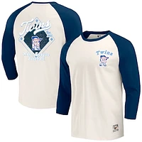 Men's Darius Rucker Collection by Fanatics Navy/White Minnesota Twins Cooperstown Raglan 3/4-Sleeve T-Shirt