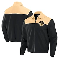 Men's Darius Rucker Collection by Fanatics Black/Tan New York Mets Canvas Bomber Full-Zip Jacket