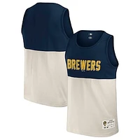 Men's Darius Rucker Collection by Fanatics Navy Milwaukee Brewers Colorblock Tank Top