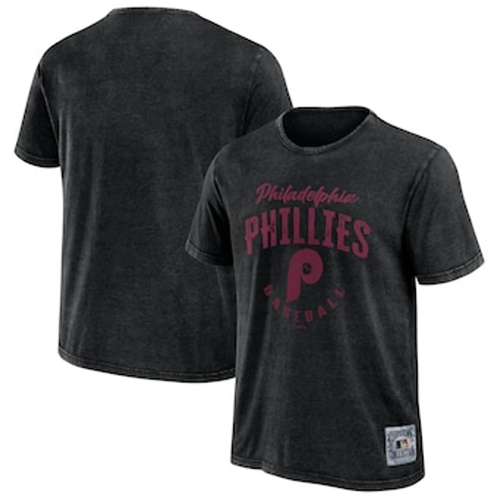 Men's Darius Rucker Collection by Fanatics Black Philadelphia Phillies Cooperstown Washed T-Shirt