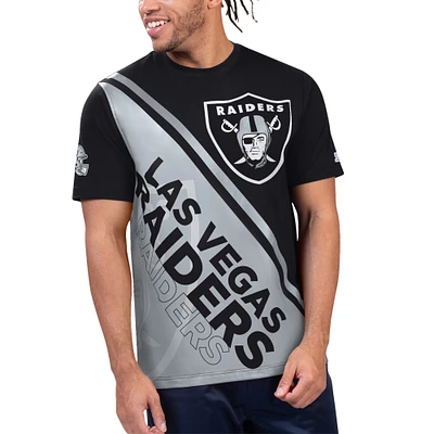 Men's Starter Black/Silver Las Vegas Raiders Finish Line T-Shirt