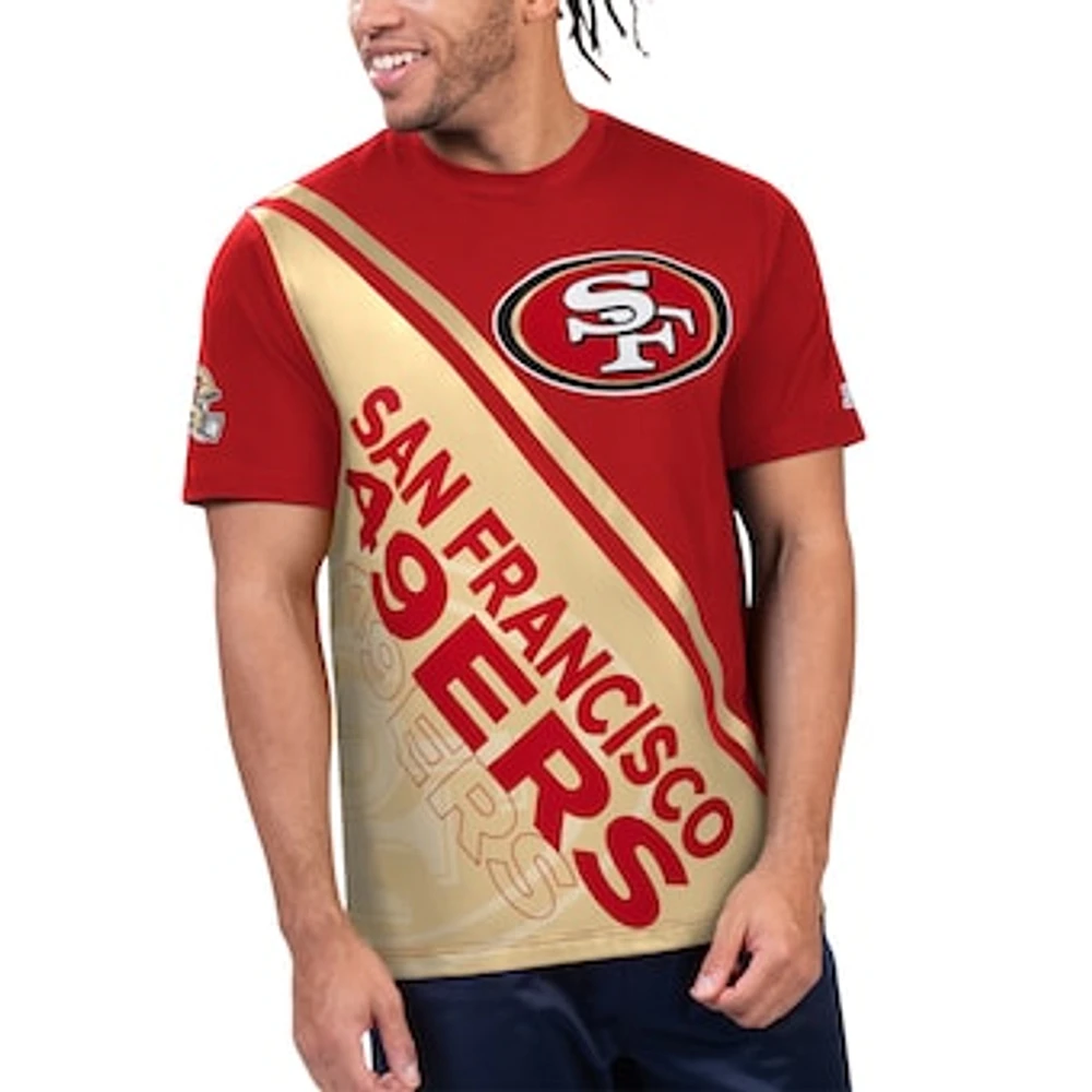 Men's Starter Scarlet/Gold San Francisco 49ers Finish Line T-Shirt