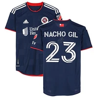 Nacho Gil New England Revolution Autographed Match-Used #23 Navy Jersey from the 2023 MLS Season