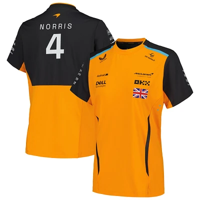 Women's Castore Lando Norris Orange McLaren F1 Team 2024 Driver Set Up T-Shirt