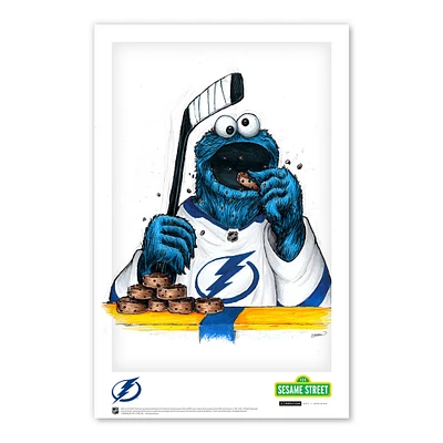 Cookie Monster Tampa Bay Lightning 11" x 17" Sesame Street Poster Print