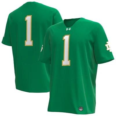 Men's Under Armour #1 Kelly Green Notre Dame Fighting Irish Replica Football Jersey