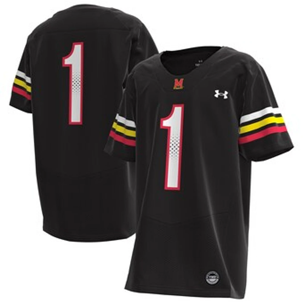 Youth Under Armour #1 Black Maryland Terrapins Replica Football Jersey