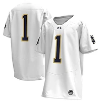 Youth Under Armour #1 White Notre Dame Fighting Irish Replica Football Jersey