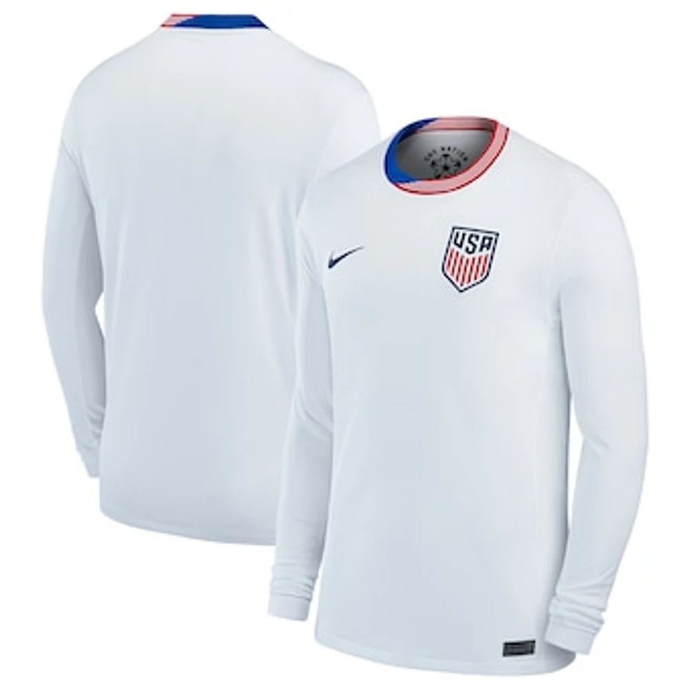 Men's Nike  White USMNT 2024 Home Replica Long Sleeve Jersey