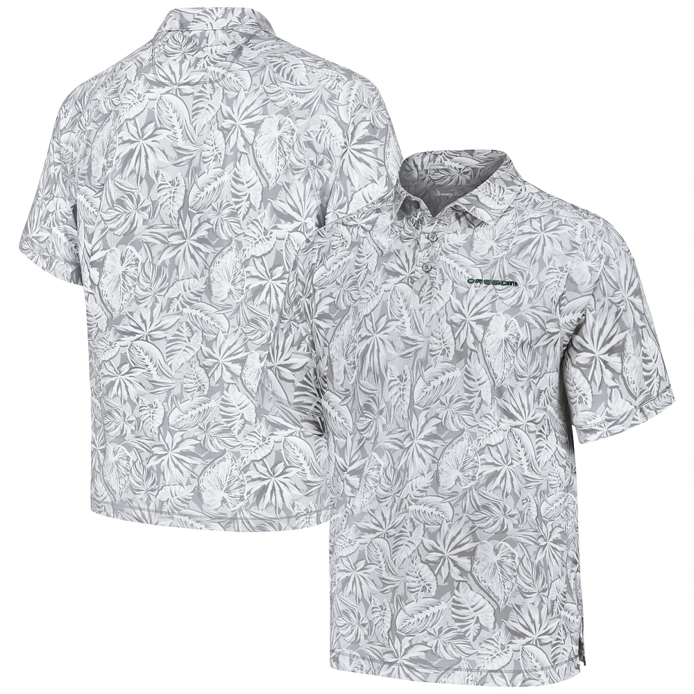 Men's Tommy Bahama Gray Oregon Ducks Tropical Score IslandZone Polo