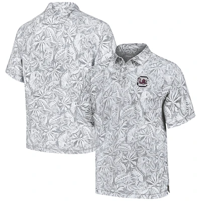 Men's Tommy Bahama Gray South Carolina Gamecocks Tropical Score IslandZone Polo